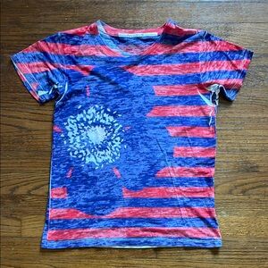 Before + Again Purple, Red & White Floral, Striped and Polka Dot T-shirt
